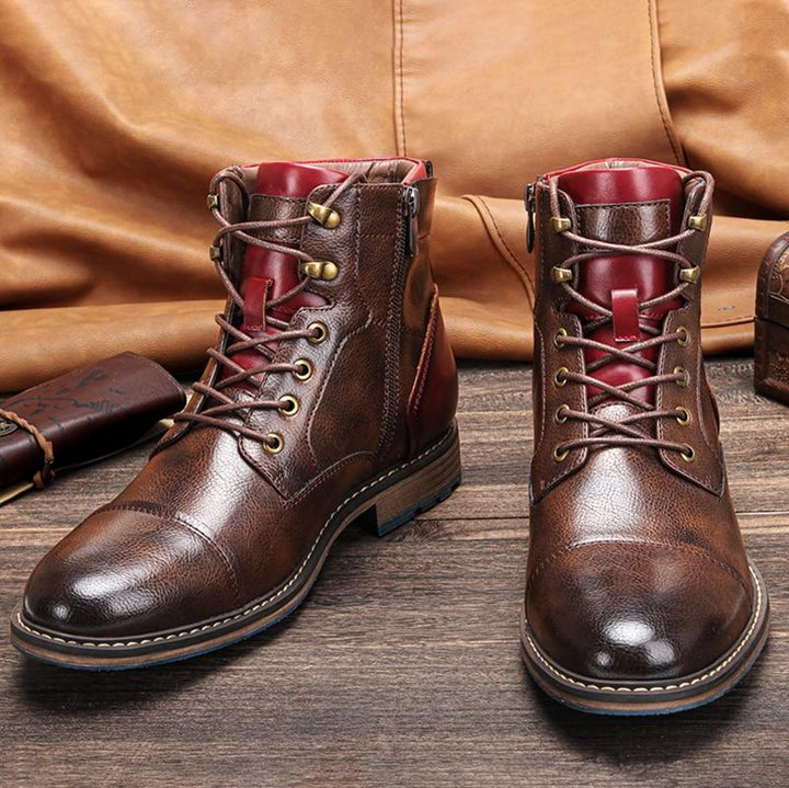 Leather Boots | Lace-Up | Side Zip | Ankle Boots | Men&