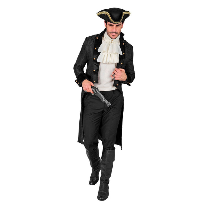 Victorian Coat Men | Stand Collar | Velvet Trim | Gold Buttons