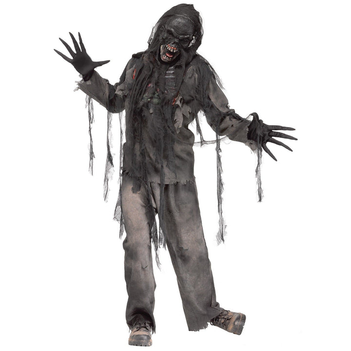 Zombie Costume Men | Charred Look | Shirt | Trousers | Mask