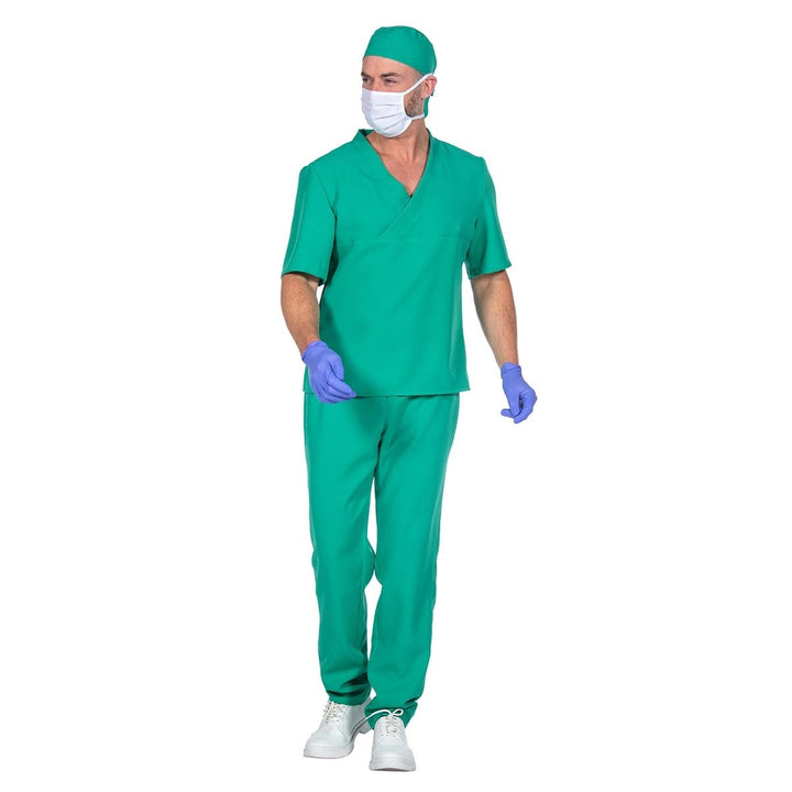 Surgeon Costume Men | Scrubs | Face Mask | Surgical Cap