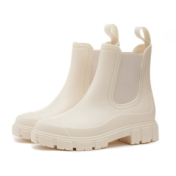 Waterproof Chelsea boots with toe cap in cream, product photo