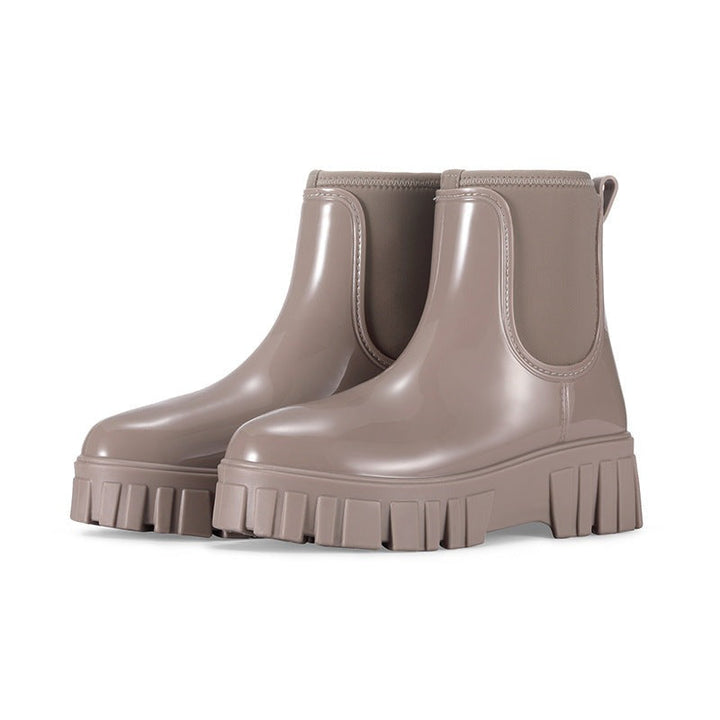 Glossy Chelsea ankle wellies in taupe, product photo