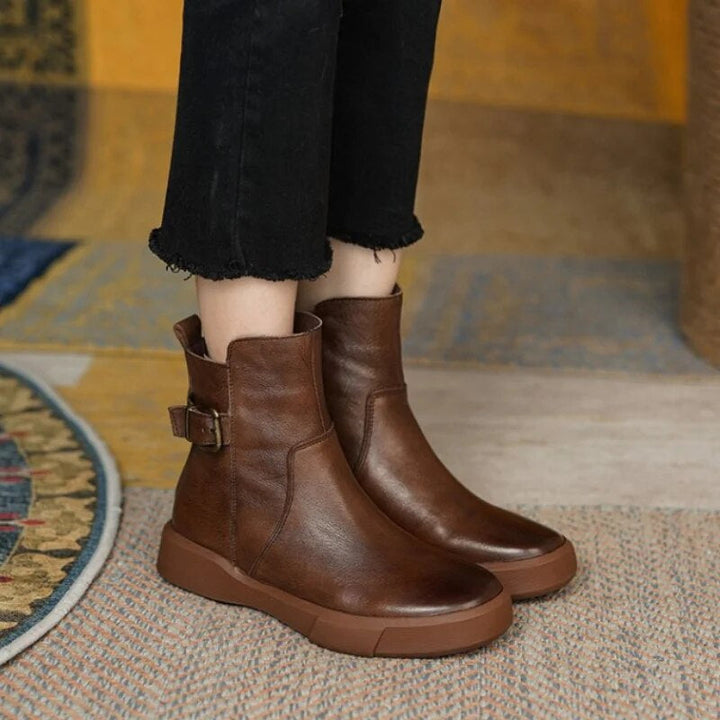 Ankle Boots | Side Zip | Winter | Leather Boots | Women&
