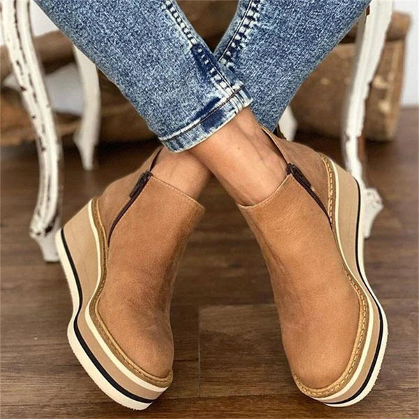 Platform Boots | Wedge Heel | Zip | Ankle Boots | Women&