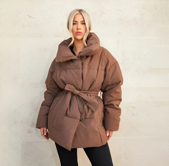 Puffer Jacket - Warm - Belt - Down Jacket - Women&