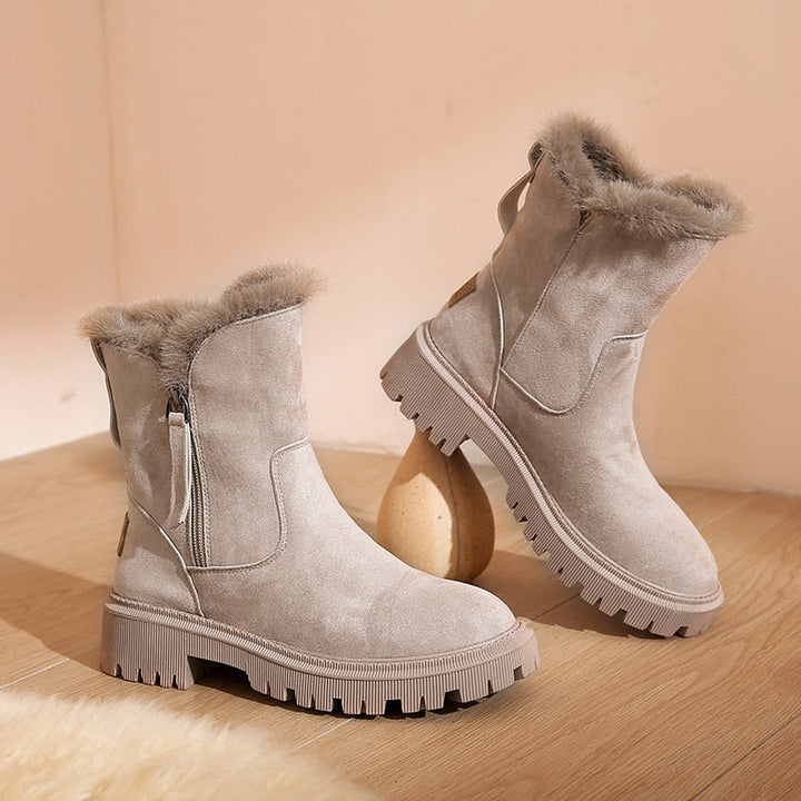 Winter Boots | Thick Sole | Faux Suede | Fleece Lined Boots | Women&