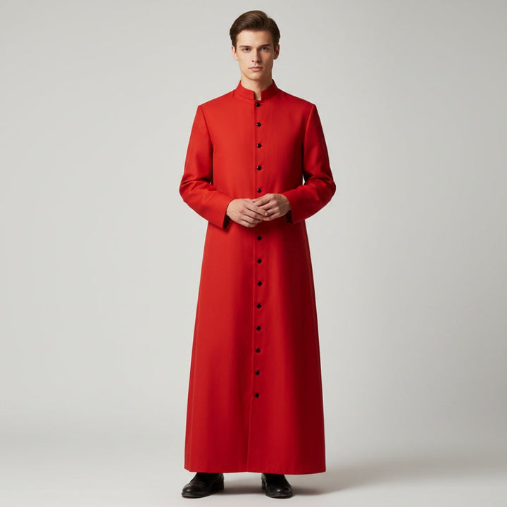 Priest Costume Men | Cassock | Stand Collar | Button Front