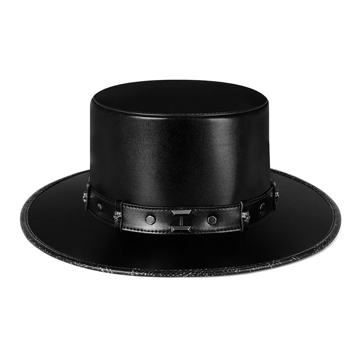 Plague Doctor Hat | Top Hat | Faux Leather | Studs | Black