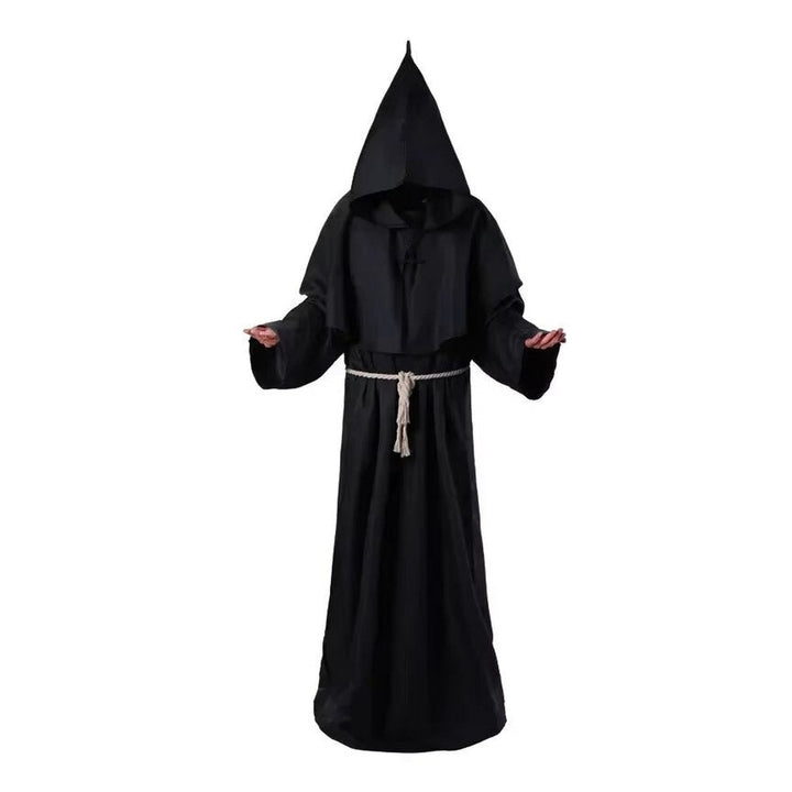 Monk Costume Men | Robe | Hooded Capelet | Wooden Cross | Rope Belt