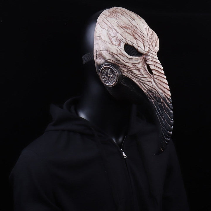 Raven Plague Doctor Mask | White Black | Rubber | Cheek Discs