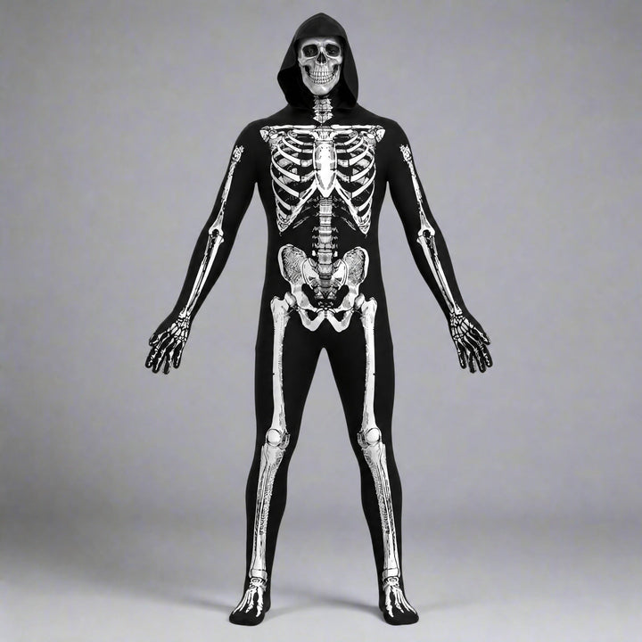 Skeleton Onesie Adult | Hooded | Back Zip | Halloween