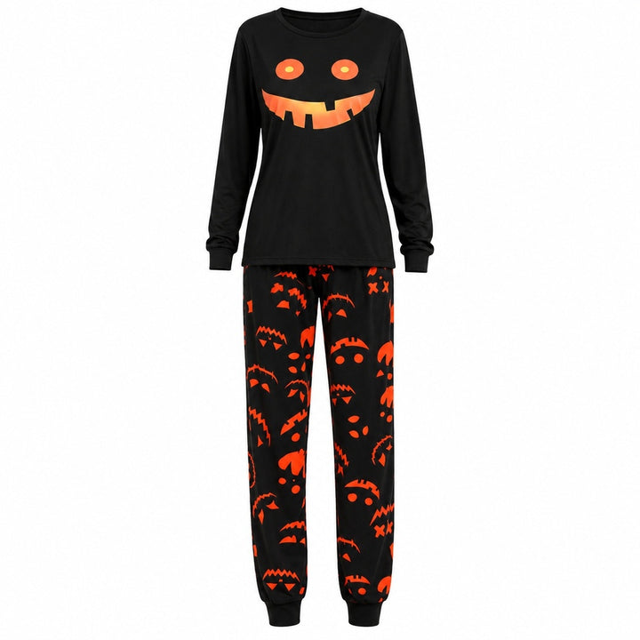 Black Halloween pyjama set with jack-o&