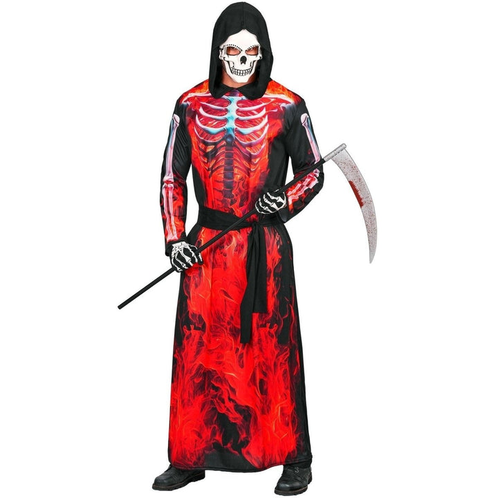 Flame Skeleton Robe Men | Hooded | Skull Mask | Sash