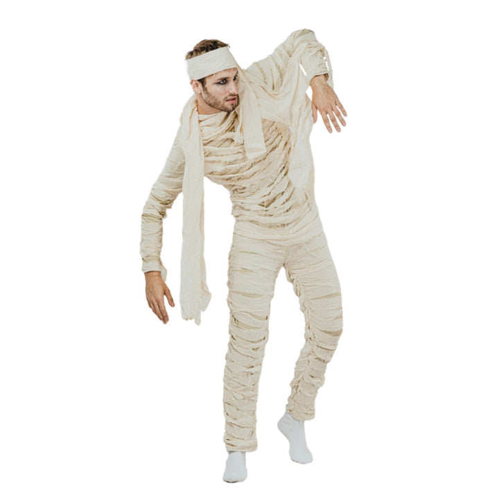 Mummy Costume Men | Jumpsuit | Frayed Wraps | Headband