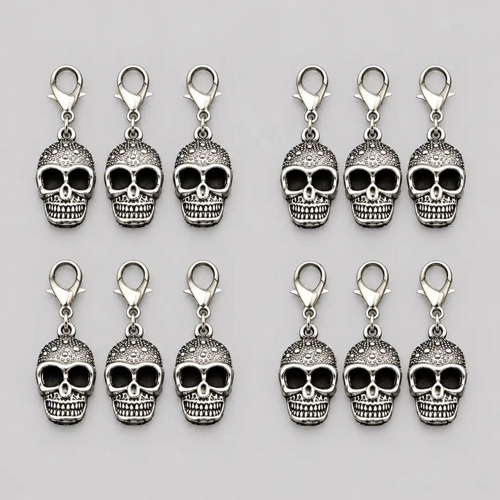Skull Shoe Charms | 12 Pieces | Lobster Clasps | Silver or Gold