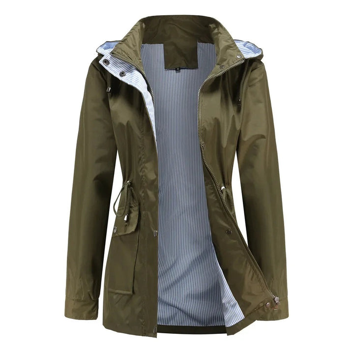 Sage Green lined hooded rain jacket
